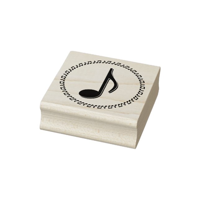 Eighth Note Music Design Rubber Stamp (Stamp)