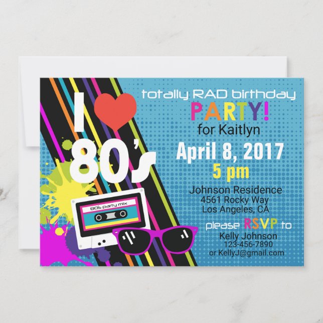 Eighties Birthday Invitation (Front)