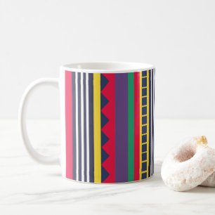 Eighties Colourful Stripes Coffee Mug