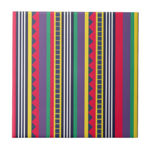 Eighties Colourful Stripes Pattern Eighties Tile