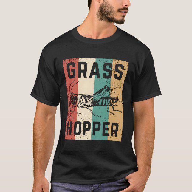 Eighties Grasshopper Retro Insect Bug T-Shirt (Front)