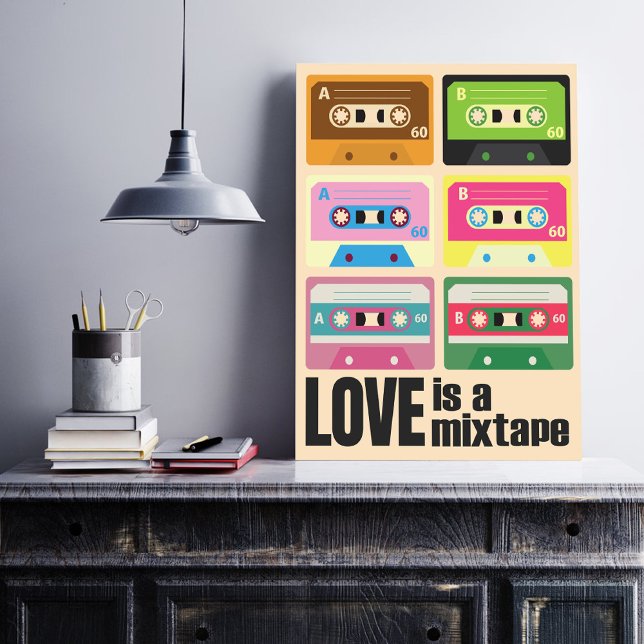 Eighties Love is a Mixtape Cassette 80's Poster (Make no mistake there is definitely an art to making an awesome mix tape. )