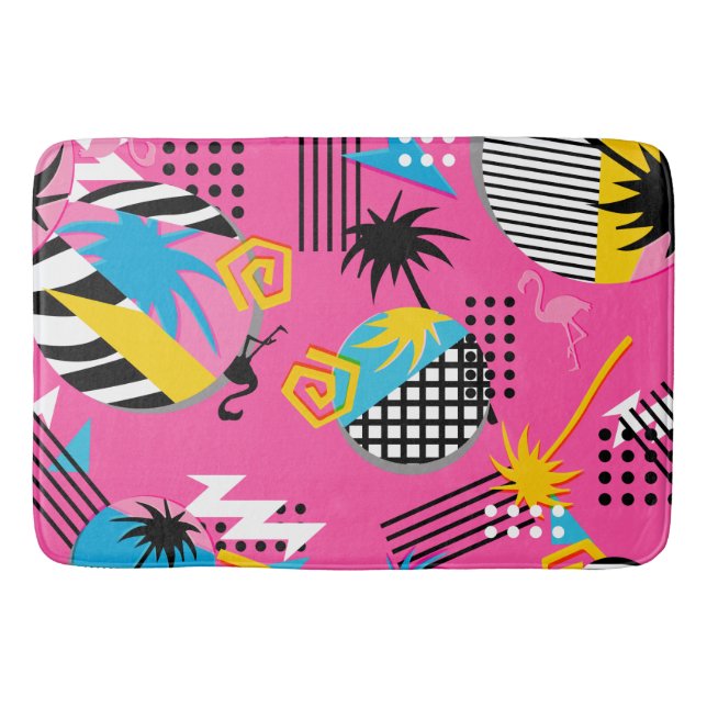 Eighties Miami pattern Bath Mat (Front)