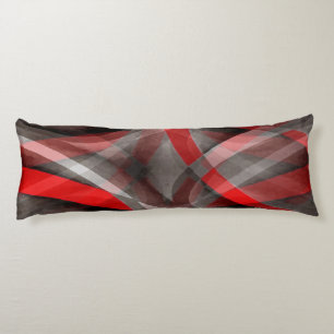 Eighties Red White and Grey Layered Curves Body Cushion
