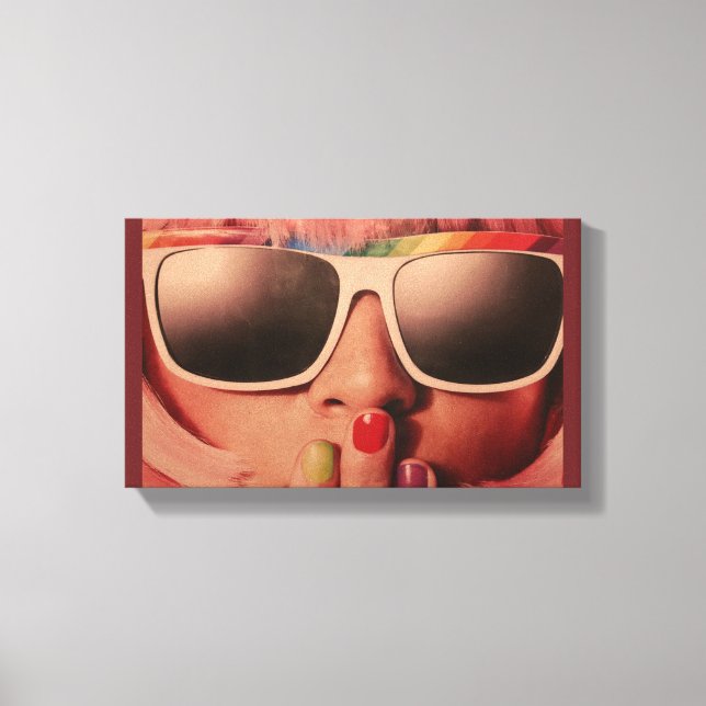 Eighties retro fashion girl canvas print (Front)