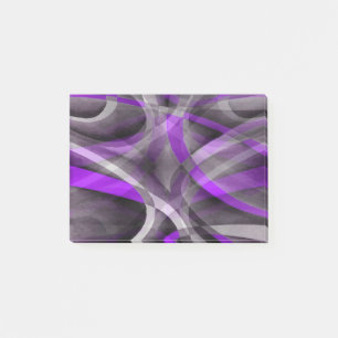 Eighties Retro Light Purple and Grey Curvy Pattern Post-it Notes