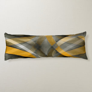 Eighties Retro Mustard Yellow and Grey Abstract Cu Body Cushion