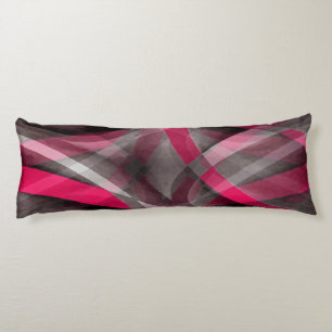 Eighties Rose Pink and Grey Funky Pattern Body Cushion