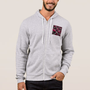 Eighties Rose Pink and Grey Funky Pattern Hoodie