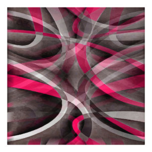 Eighties Rose Pink and Grey Funky Pattern Photo Print
