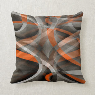 Eighties Vibes Burned Orange and Grey Layered Curv Cushion