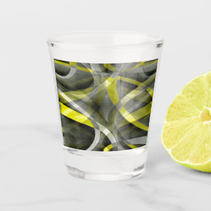 Eighties Vibes Daffodil Yellow and Grey Layered Cu Shot Glass