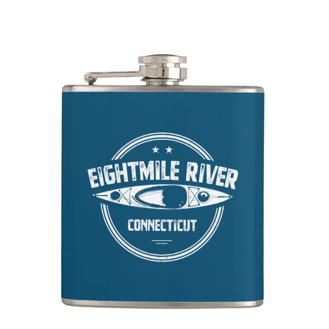 Eightmile River Connecticut Kayaking Hip Flask (Front)