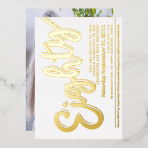 Eighty 80th Birthday party white with gold script