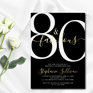 Eighty and Fabulous 80th Birthday Party Black Gold