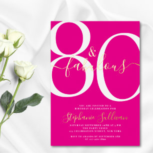 Eighty and Fabulous 80th Birthday Party Pink Gold