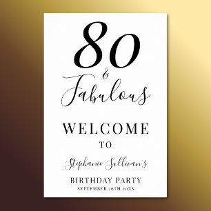 Eighty and Fabulous 80th Birthday Party Poster