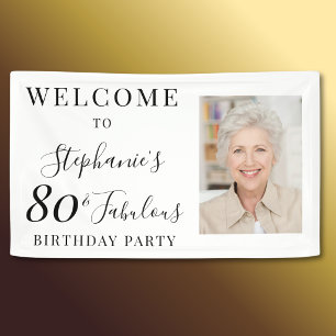 Eighty and Fabulous 80th Birthday Photo Party Banner