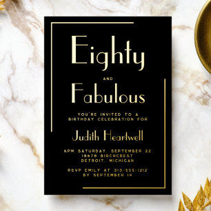 Eighty and Fabulous Gold Foil 80th Birthday Party