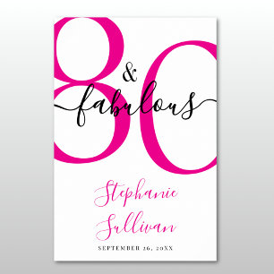 Eighty and Fabulous Pink 80th Birthday Party  Banner