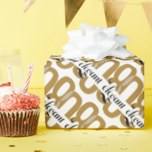 Eighty & Elegant 80th Birthday Gold Black Wrapping Paper