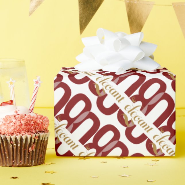 Eighty & Elegant 80th Birthday Ruby Red Gift Wrapping Paper (Birthday Party)