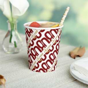 Eighty & Elegant 80th Birthday Ruby Red Gold Party Paper Cups