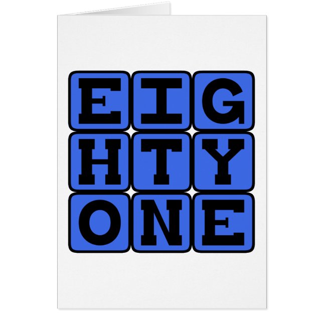 Eighty One, Number 81 (Front)
