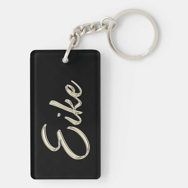 Eike name whitegold key trailer ring (Back)