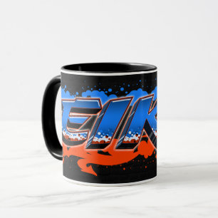 Eike Vorname Name Graffiti blue orange Tasse Mug