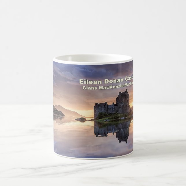 Eilean Donan Castle - MacKenzie MacRae Clans Coffee Mug (Center)