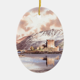 "Eilean Donan Castle" Scotland Ceramic Tree Decoration