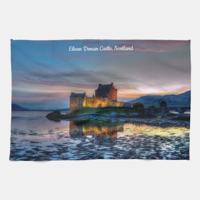 Eilean Donan Castle, Scotland Kitchen tea towel (Horizontal)