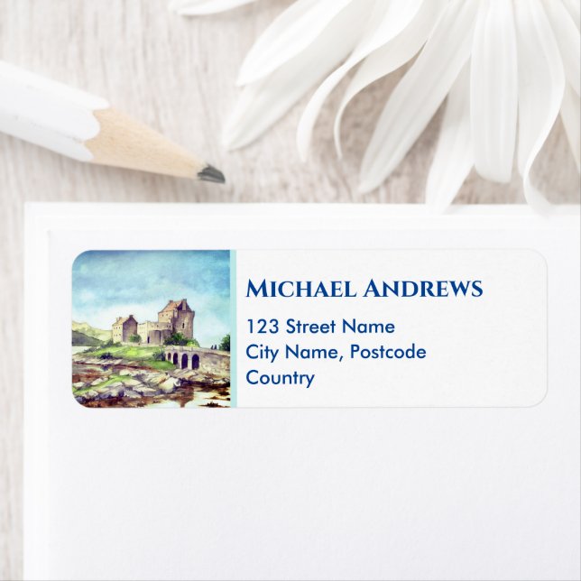 Eilean Donan Castle Scotland Watercolor Painting (Insitu)