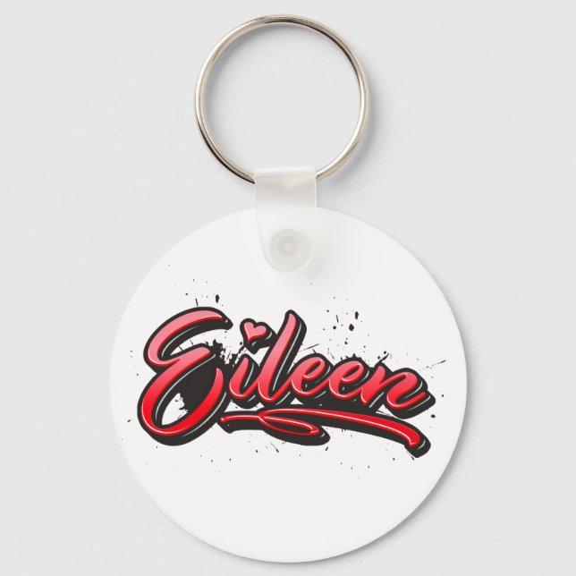 Eileen red Heart Graffiti Schlüsselanhänger Key Ring (Front)