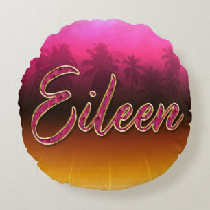 Eileen Vorname Name golden pink Kissen Round Cushion