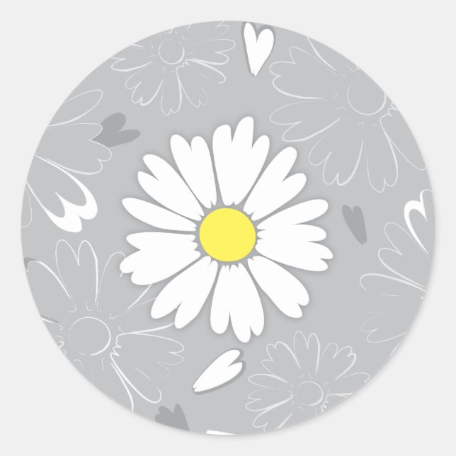 Eilin's Daisy Flower Classic Round Sticker (Front)