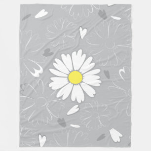 Eilin's Daisy Flower Fleece Blanket