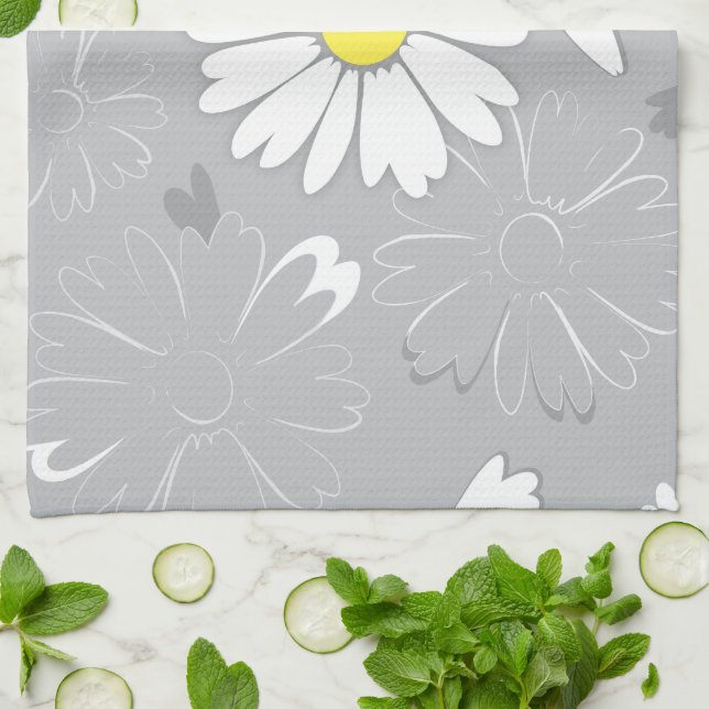 Eilin's Daisy Flower Tea Towel (Folded)