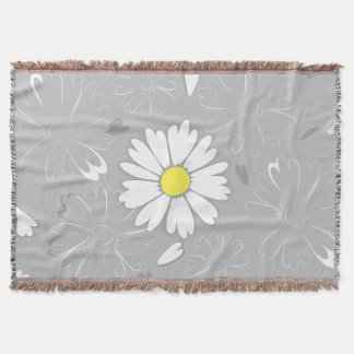 Eilin's Daisy Flower Throw Blanket