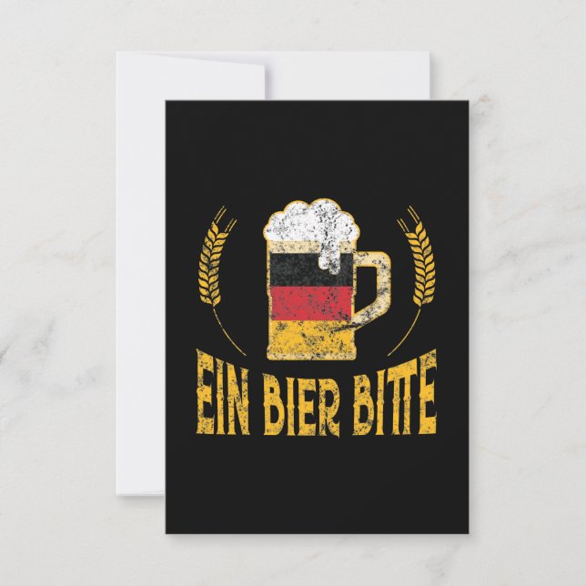 Ein Bier Bitte German Flag One Beer Please Card (Front)