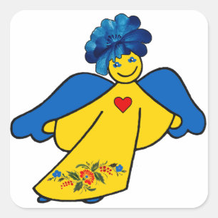 Ein Engel mit offenem Herzen Square Sticker
