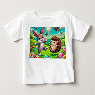 Ein glücklicher Hase und Igel Baby T-Shirt