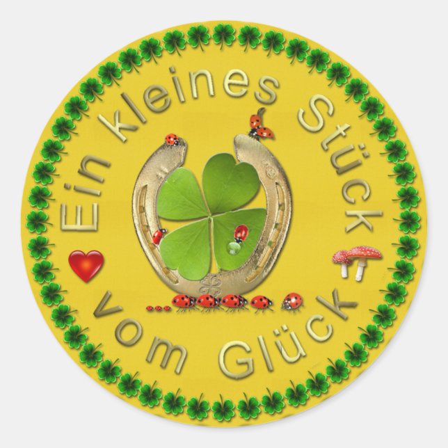 Ein Kleines Stuck Vom Gluck Classic Round Sticker (Front)