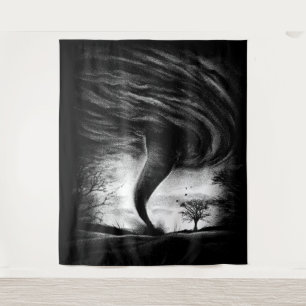 ein Tornado auf einer Straße in realistischem Stil Tapestry
