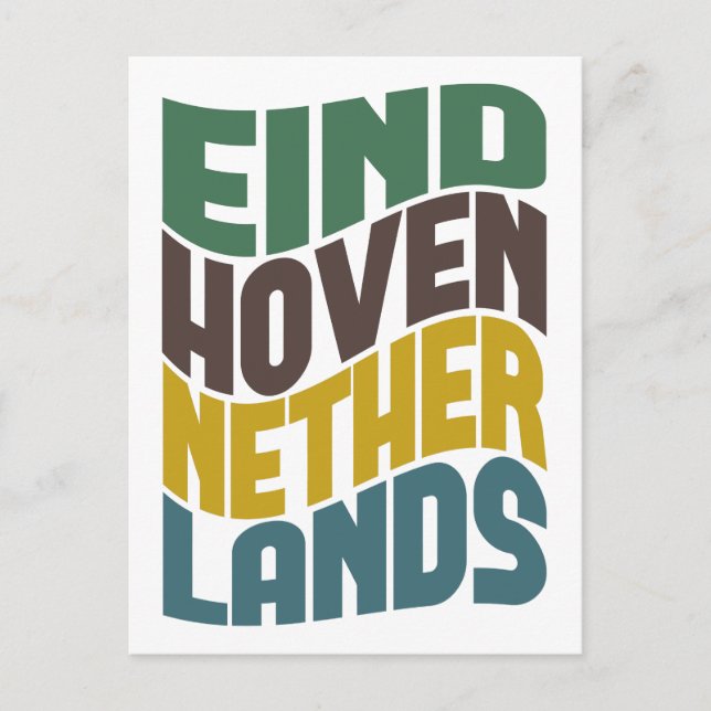 Eindhoven Netherlands Retro Wave Postcard (Front)