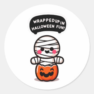Eine Mummie in einem Kürbis  Classic Round Sticker