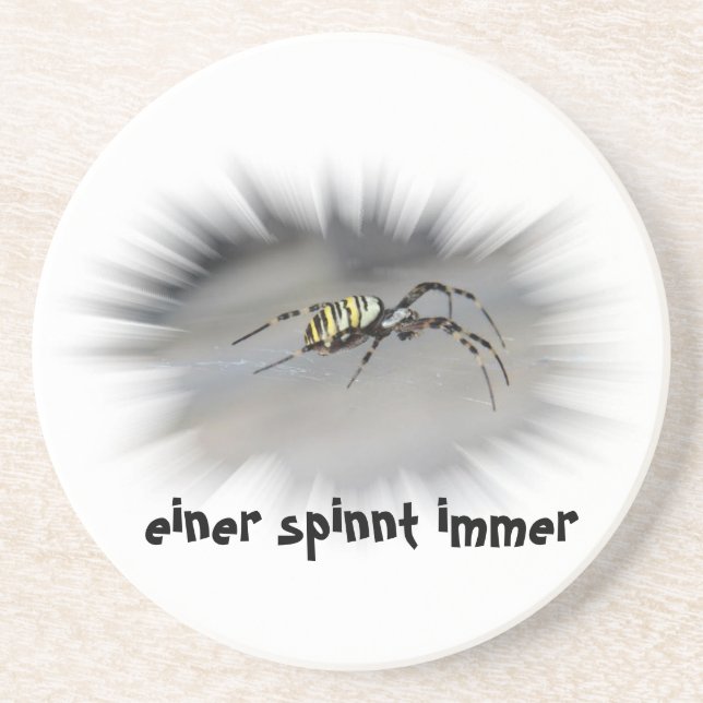 einer spinnt immer Bierdeckel Coaster (Front)