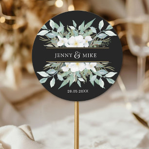 Einfache, elegante Eukalyptus Classic Round Sticker