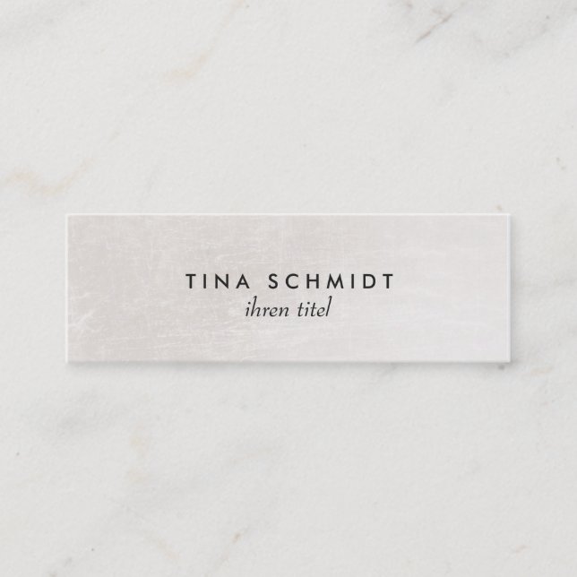 Einfache elegante Imitat Shimmery Weiße Mini Business Card (Front)